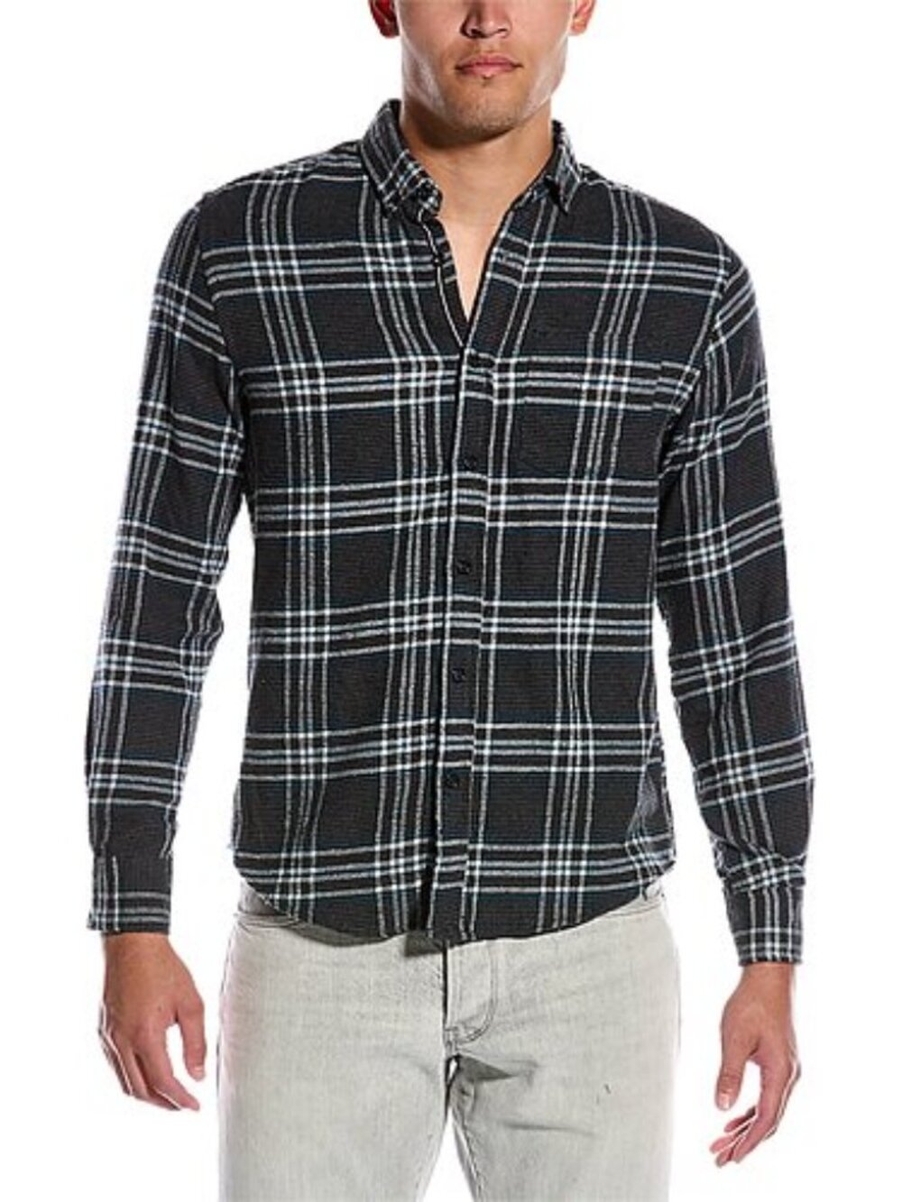 Report Collection Heritage Grey/Blue Flannel Shirt